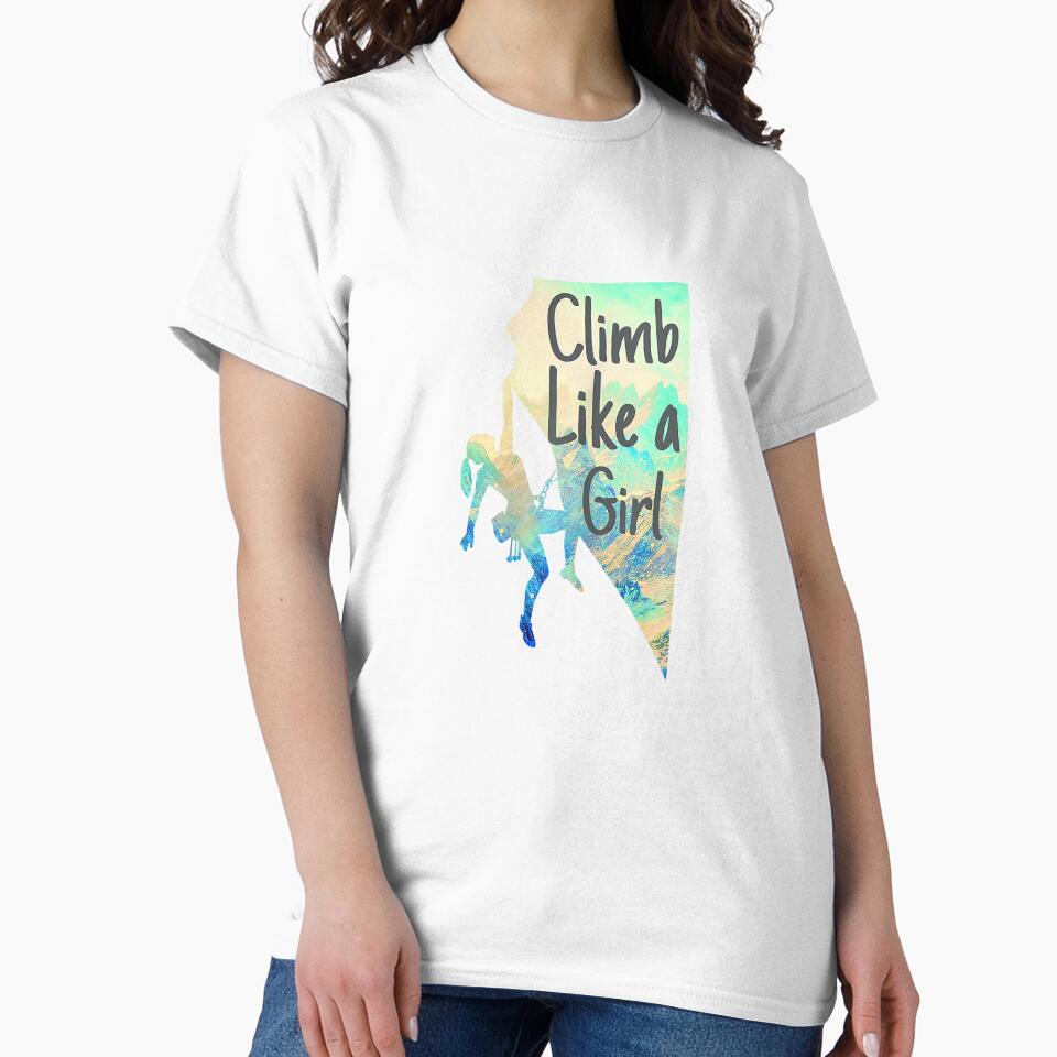 Rock Climbing Climb Like A Girl Rock Climbing Climber Mountain Bouldering Funny by Jutisi