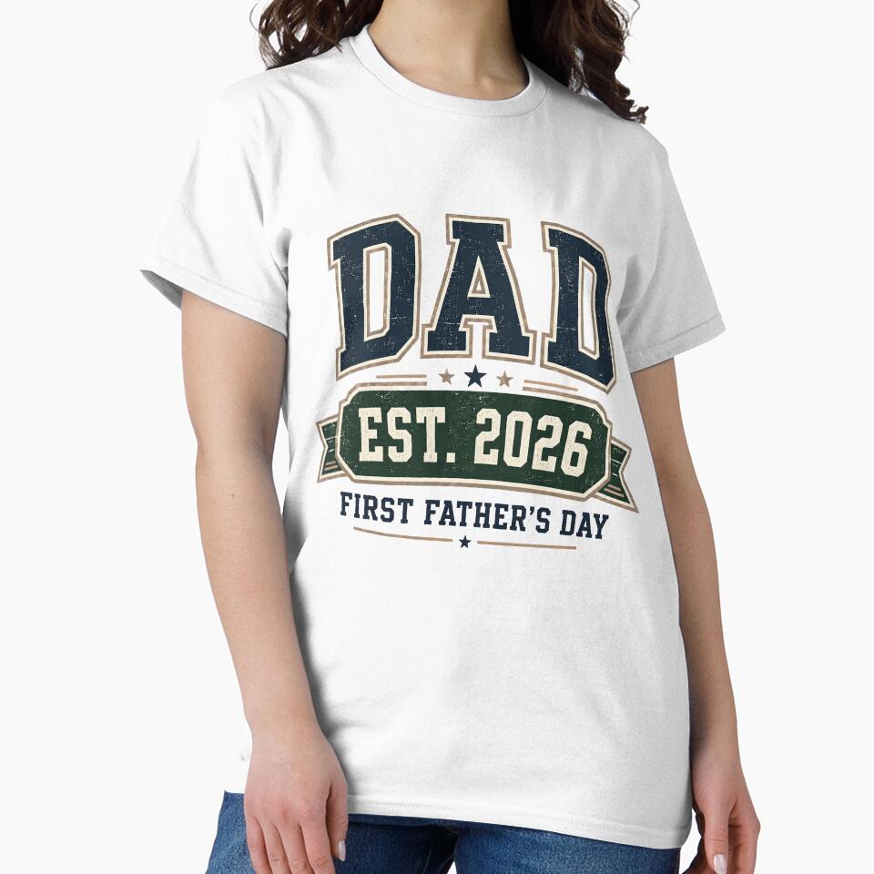 Dad Est 2026 First Fathers Day Gift by PawsKinStudio