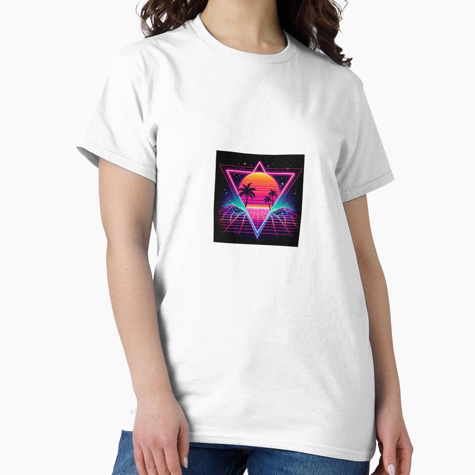 Retro 80s Synthwave Sunset - Neon Aesthetic by REDLN