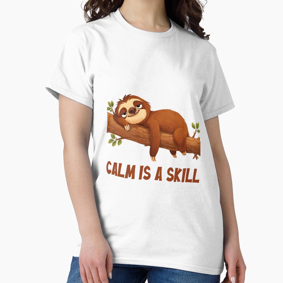 Calm Is a Skill Funny Cartoon Sloth by DandelioMoon