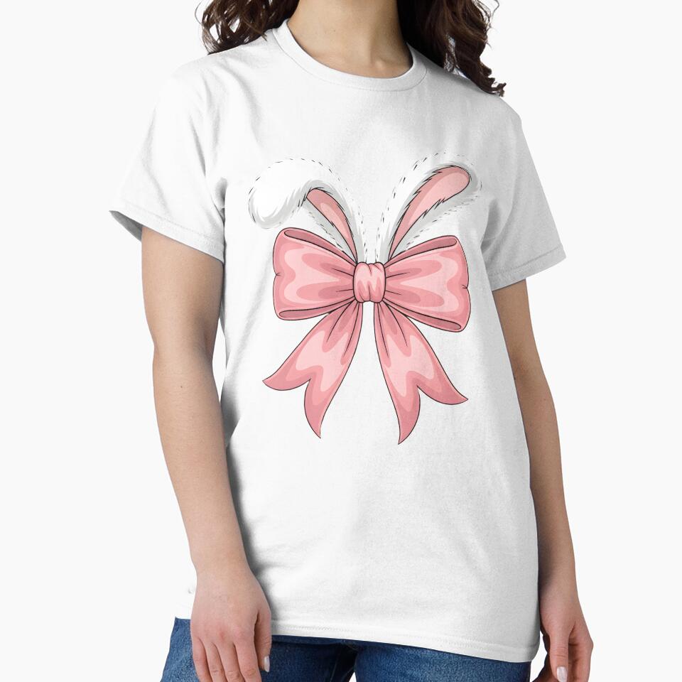 Coquette Bow Bunny Ears Cute Ribbon Rabbit Easter Women Girls by clothesy7