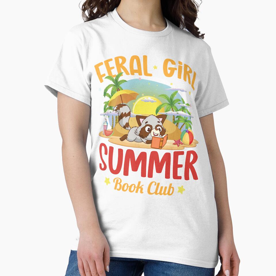 Feral Girl Summer Book Club Book Girl T-Shirt by kdllama