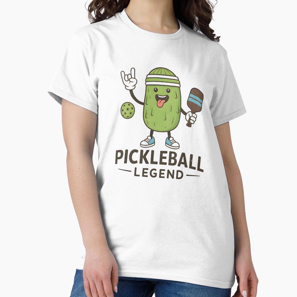 Pickleball Legend Funny Pickle Character by HowToCanadian