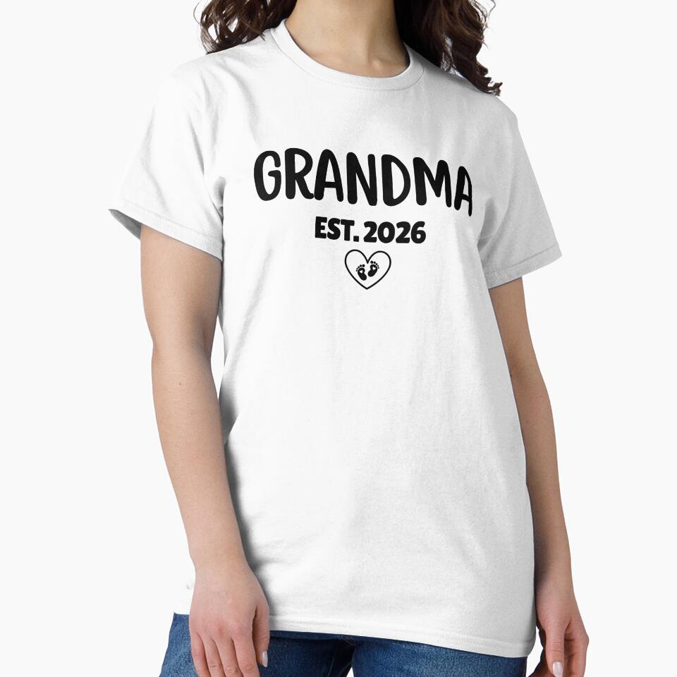 Matching Family Grandma EST. 2026 - Pregnancy announcement by DemureArtsy