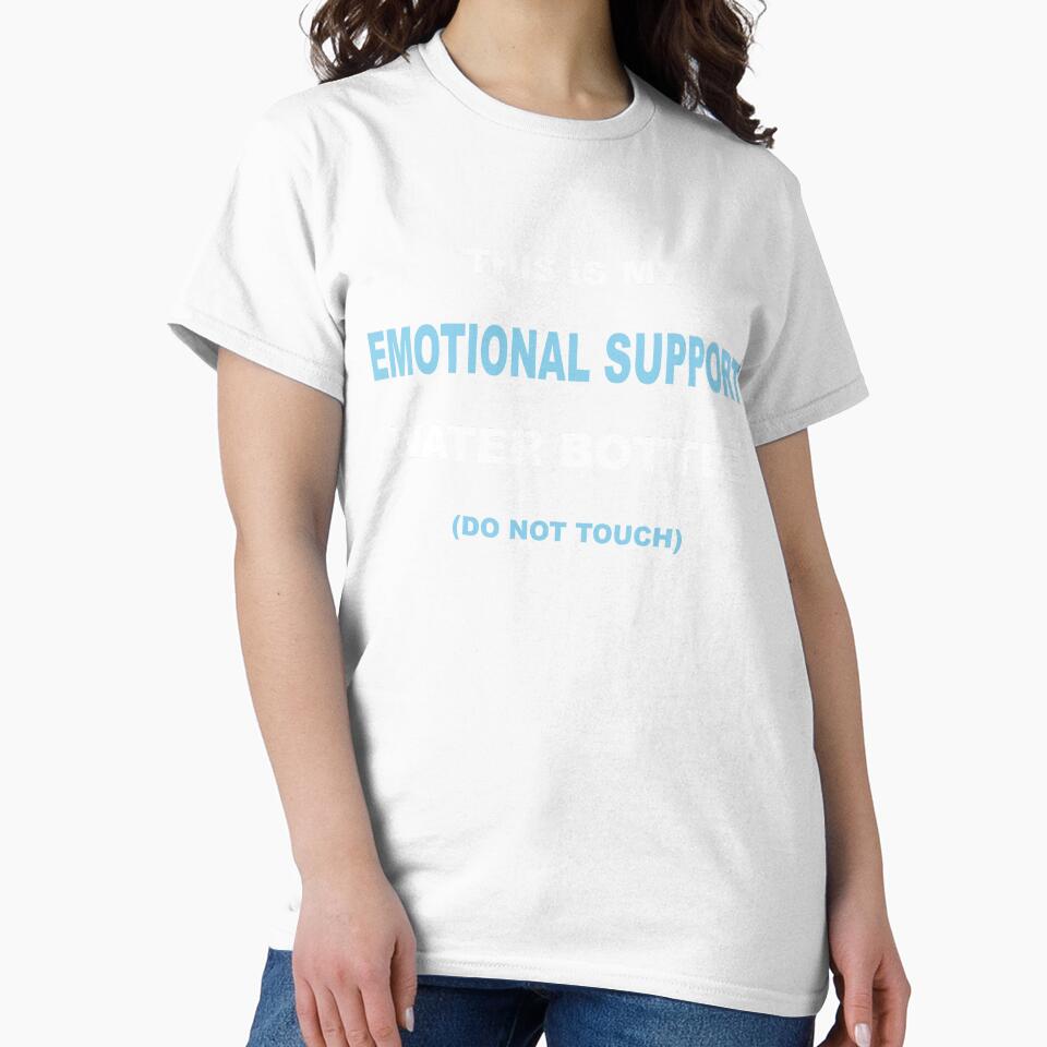 Funny Emotional Support Water Bottle Aesthetic Sticker T-Shirt by Mikidesign1988