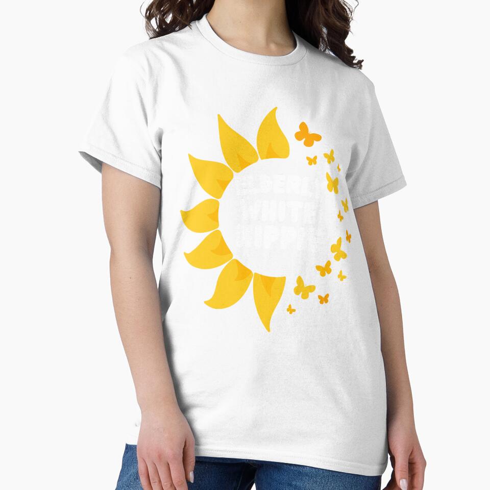 Cute Elderly White Hippie Psychedelic Colors Flower Child Style by Feather Art