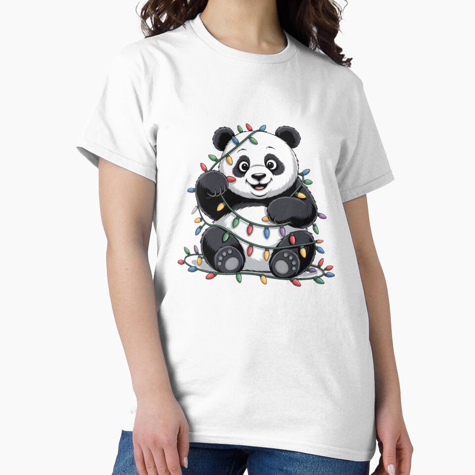 Panda Tangled in Lights by NicolasGlowArt