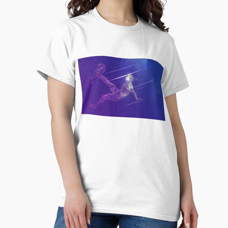 world cup 2026 sport science technology, polygonal football player with futuristic element by NiamLab