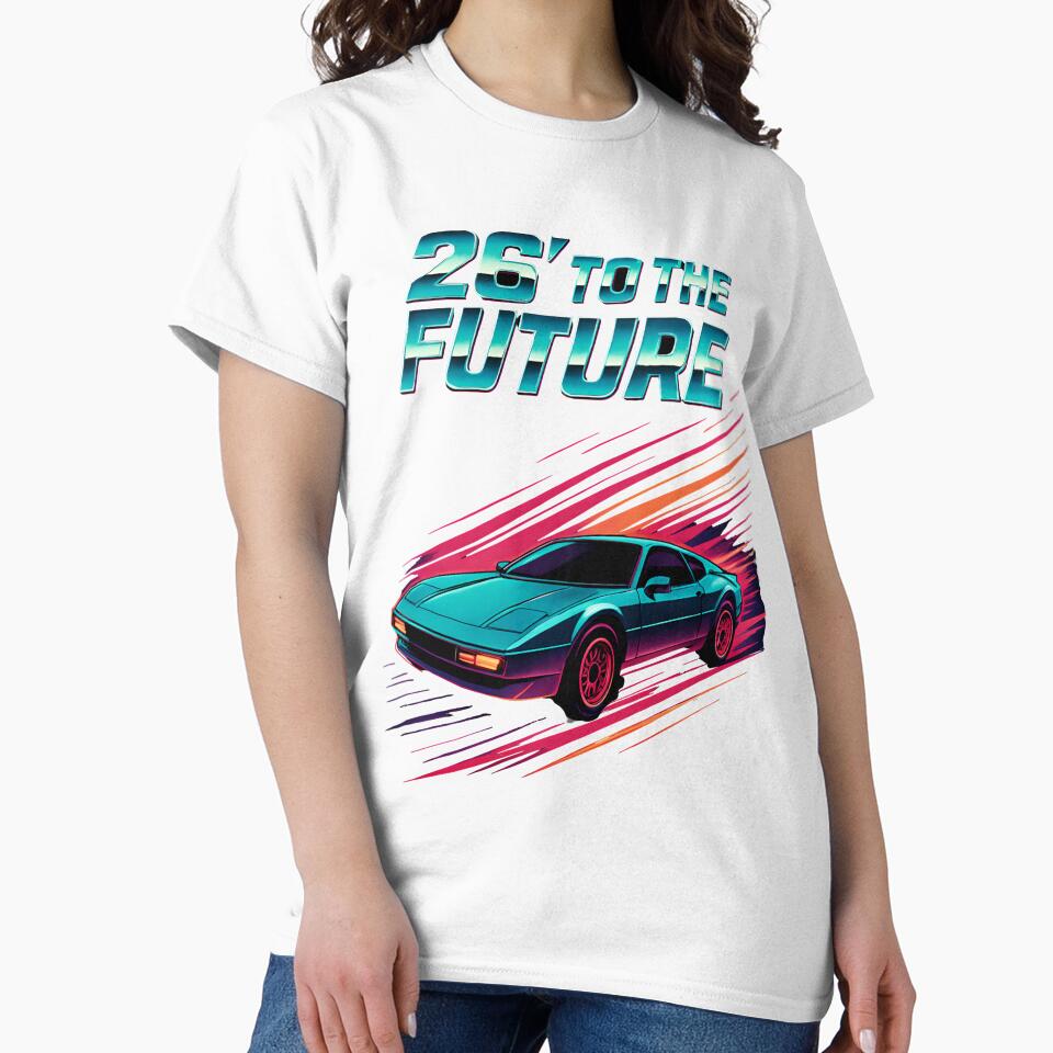 26' to the Future - Retro Car 80s Vibe Design by DarylWelsh2024