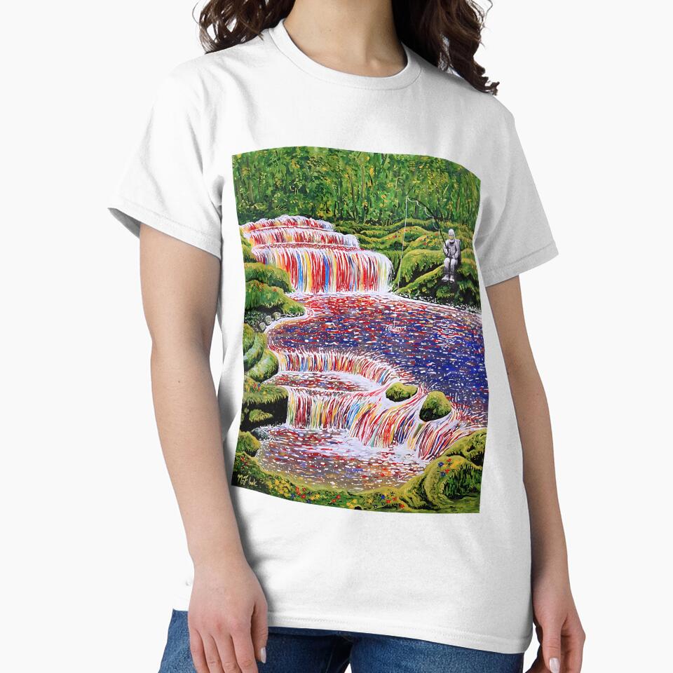 Eerie Liminal Space Pink River Fishing by snbavrey64