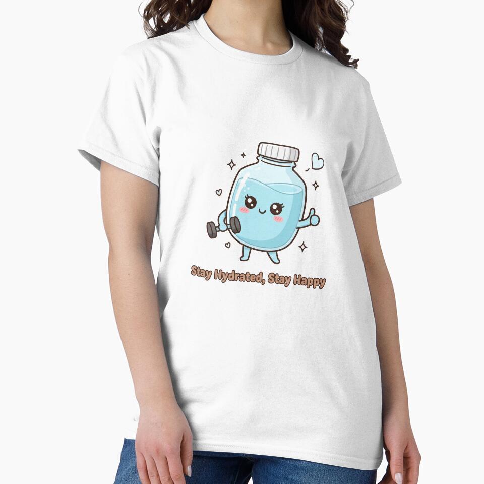 Emotional Support Water Bottle | Stay Hydrated Stay Happy Kawaii by Abhinav  Khare
