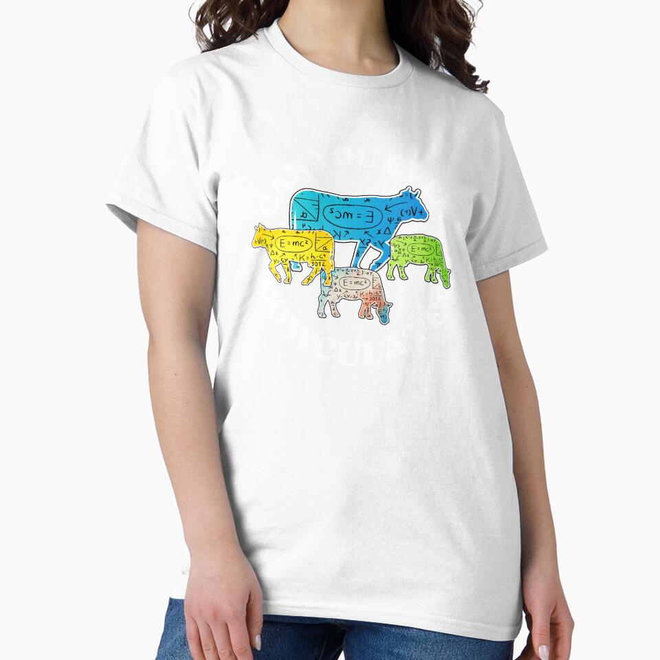 Black version of Can you even calculate? Funny colorful cow puns Calculator by FarmsteadAcers