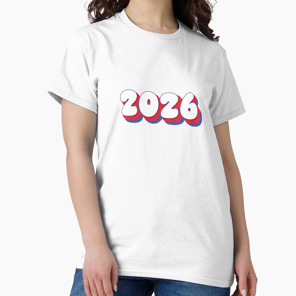 2026 Year - Twenty Twenty Six - Red, White, Blue - Typography  - Class of 2026 - New Year 2026 by TheIconShop