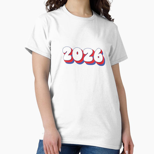 2026 Year - Twenty Twenty Six - Red, White, Blue - Typography  - Class of 2026 - New Year 2026 by TheIconShop