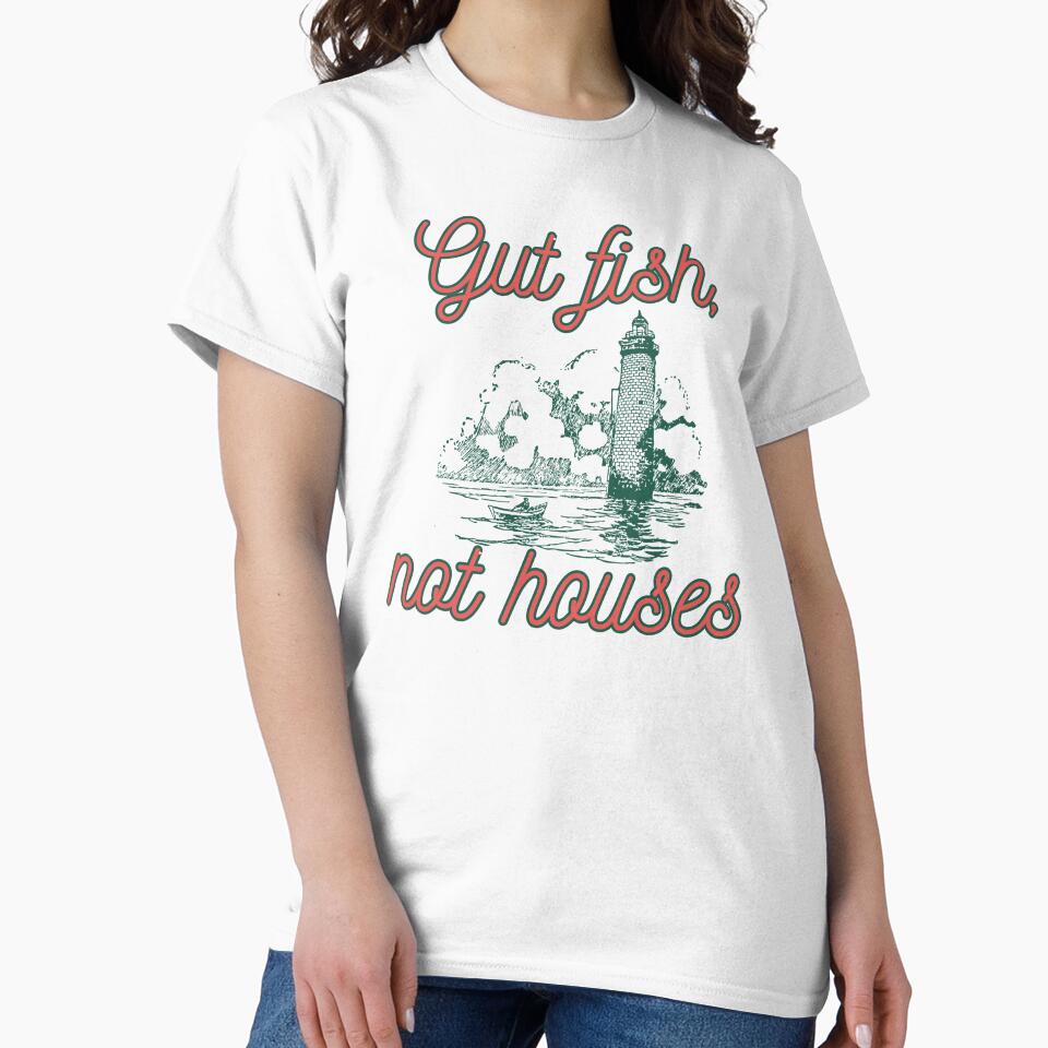 Cream Green Vintage Coastal Breeze Gut Fish, Not Houses Coastal Conservation by faridman