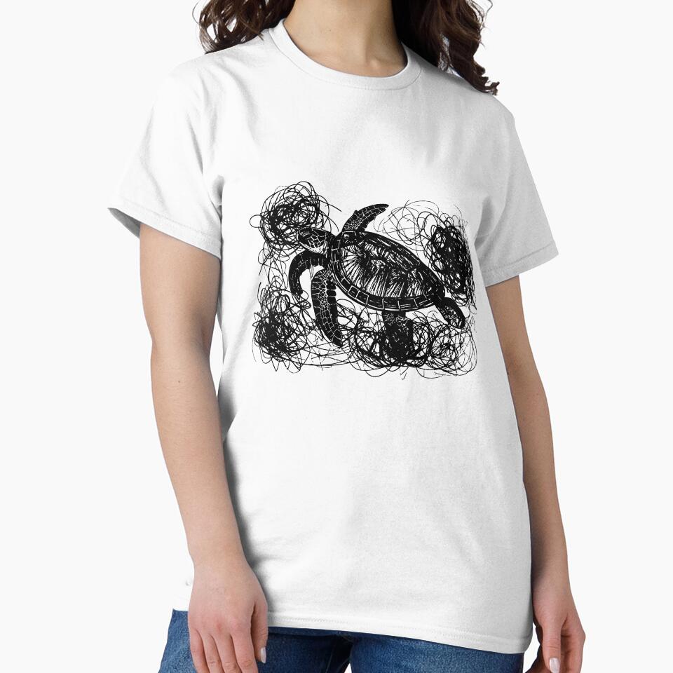 Sea Turtle Trapped in Ocean Debris by Artprintmaking