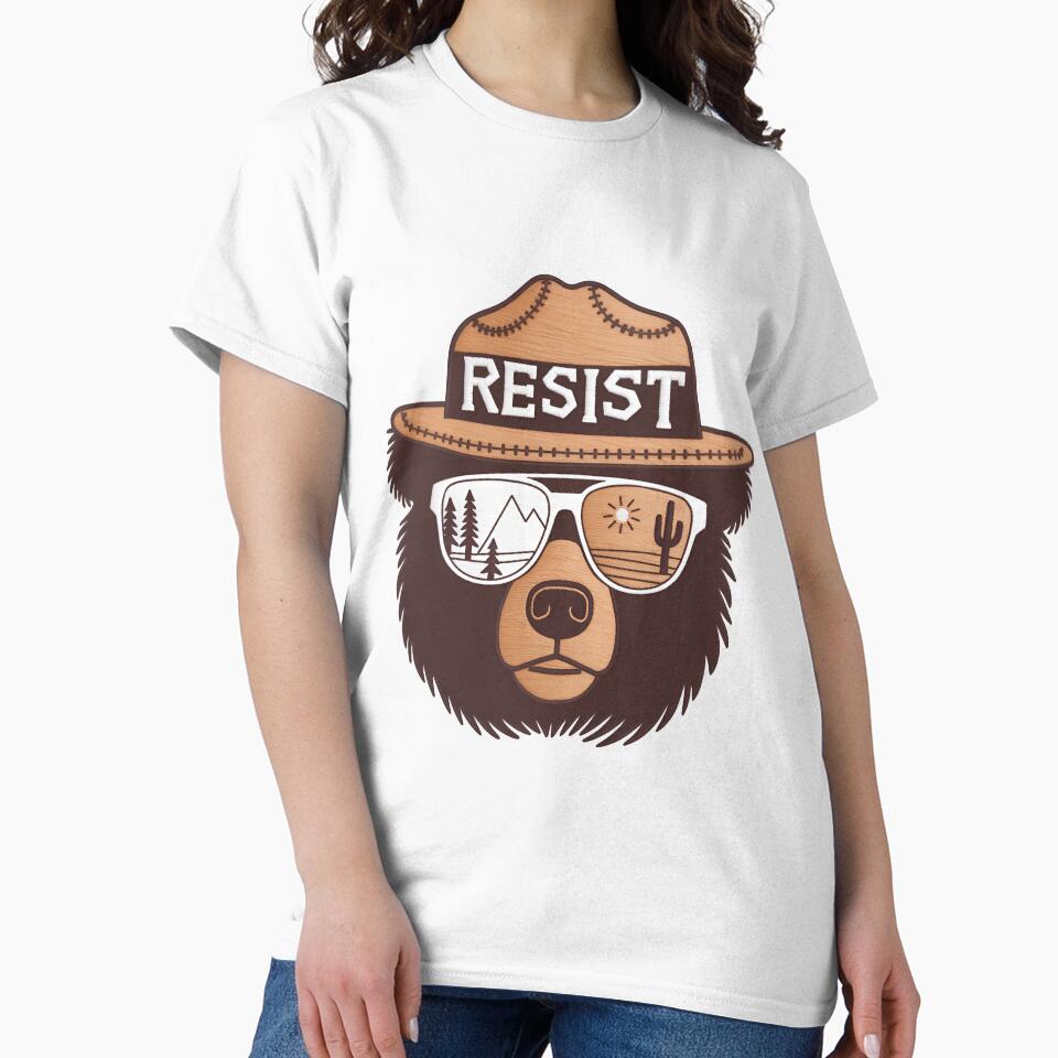 Embroidered bear resist - hands off our national parks us alt service save the nature protect mountains by SkeletonsDanger