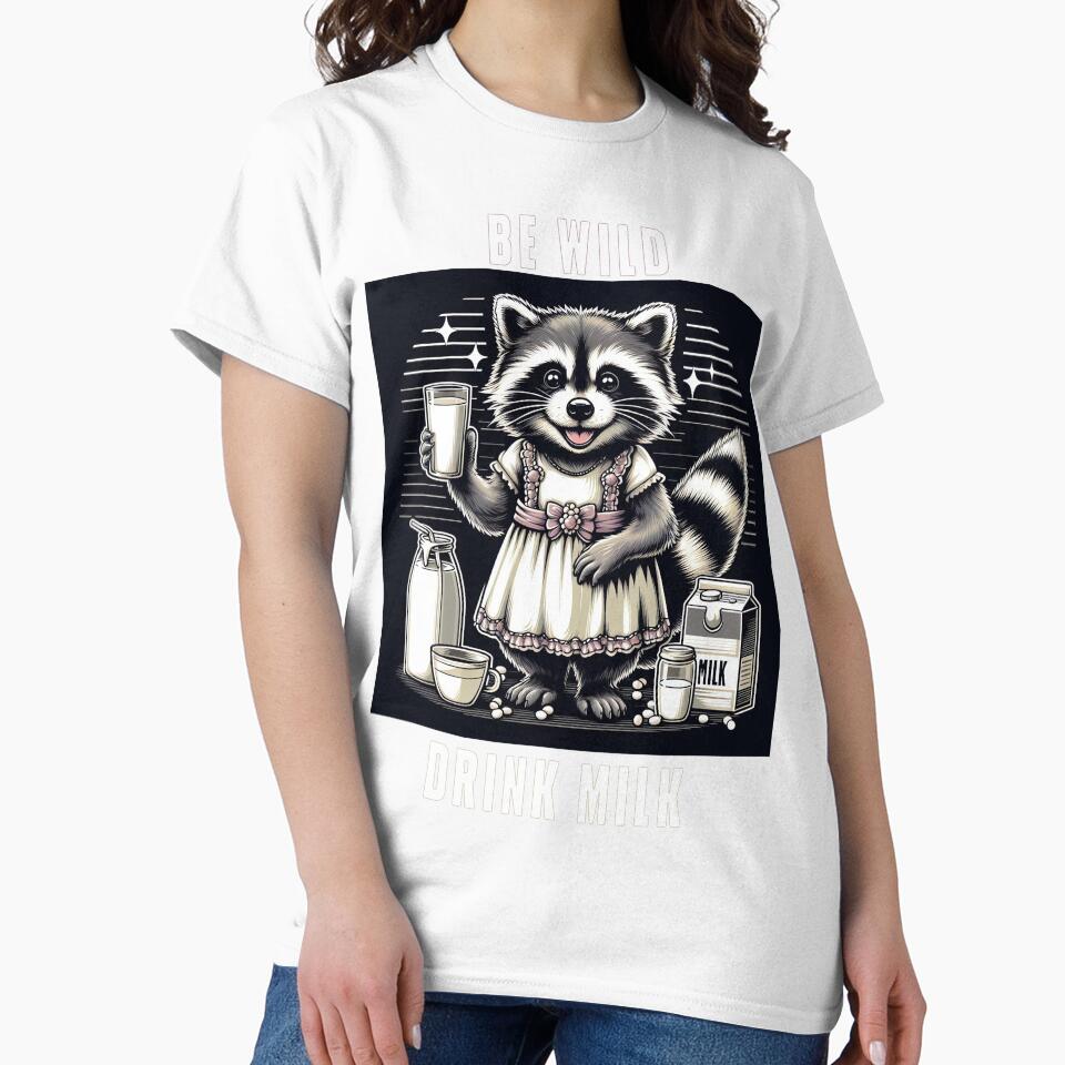 Feeling feral girl Raccoon drink milk by ElenaHrubes