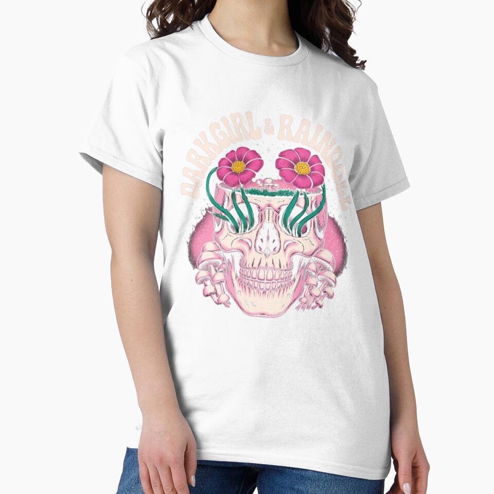 Dark Girl & Raindoll – Grunge Floral Skull Design by FloraMyst