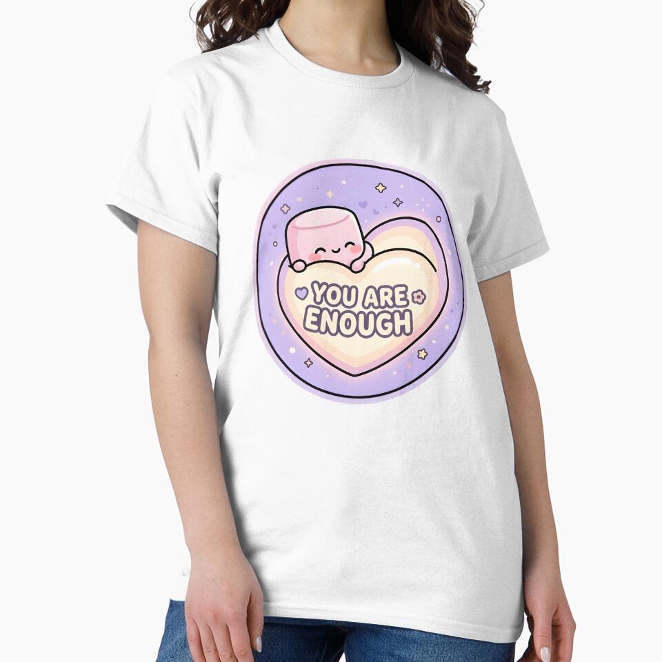 You Are Enough Self Love Kawaii Sticker by PuddlePixels