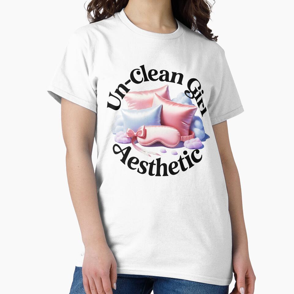 Un-Clean Girl Aesthetic Satin Pillow Cloudcore Sleep Mask Design by SplashTastic