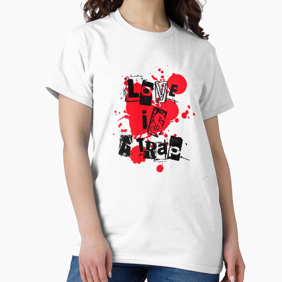 Love Is A Trap — Punk Ransom Note Typography Sticker - Red by UBIK-ART