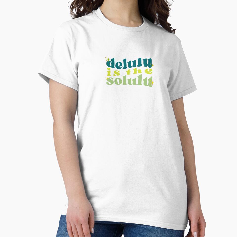 DELULU IS THE SOLULU WAVY GREEN STICKER by aydapadi