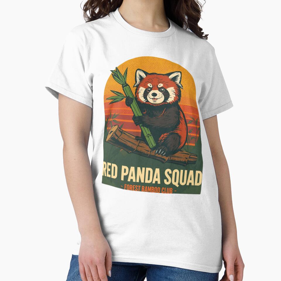 Red Panda Squad – Forest Bamboo Club by KapiPrint