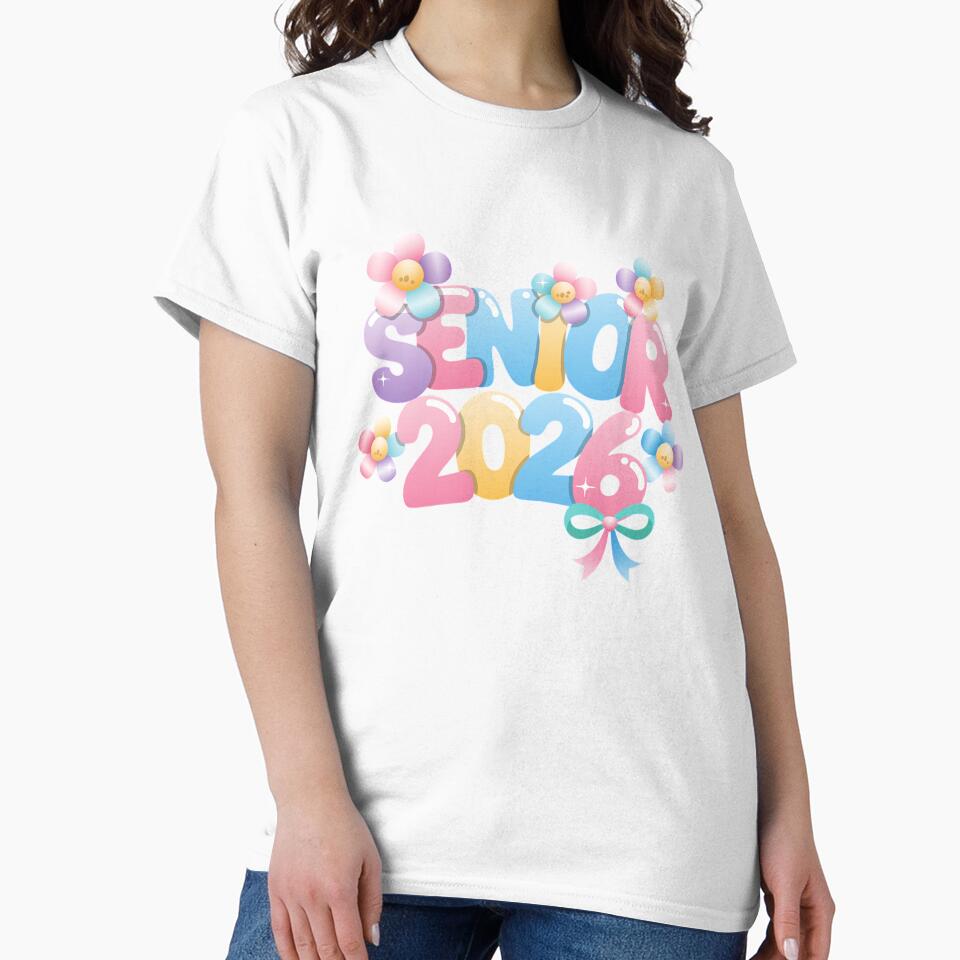 Senior 2026 Retro Bubble Letter Floral Aesthetic by pixelspaperslab