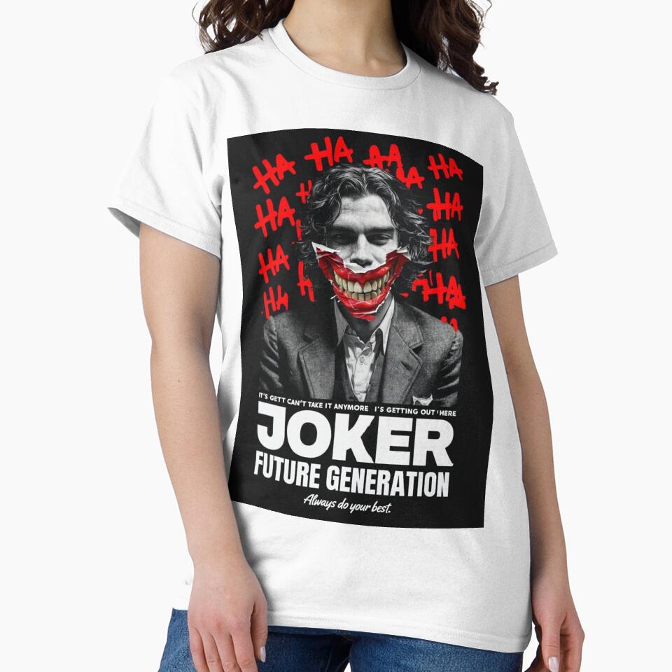 "Man with Chaotic Red Text & Dark Humor – Future Generation Aesthetic" by Colorful-Garden