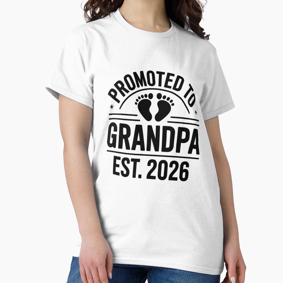 Promoted to Grandpa, Est. 2026, Funny New Grandpa Gift by Gogetgiggles