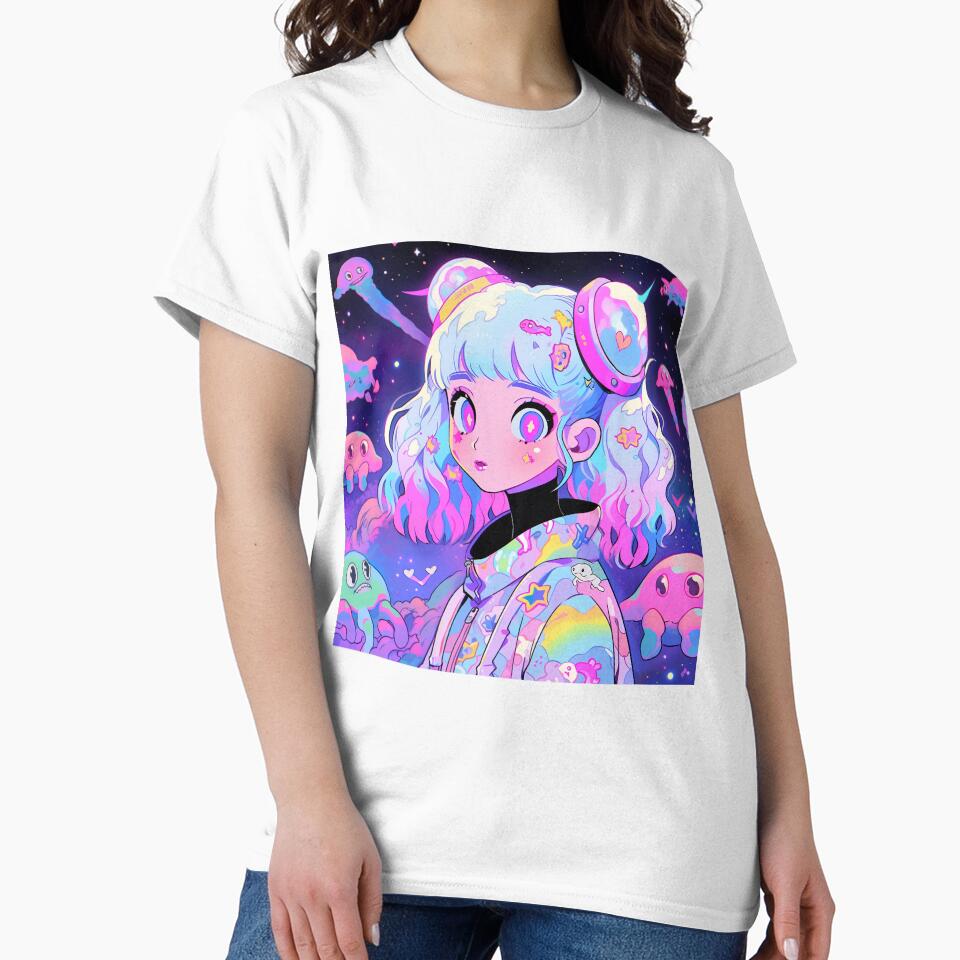 Anime Girl in Space with Strange Creatures by bubblegoth