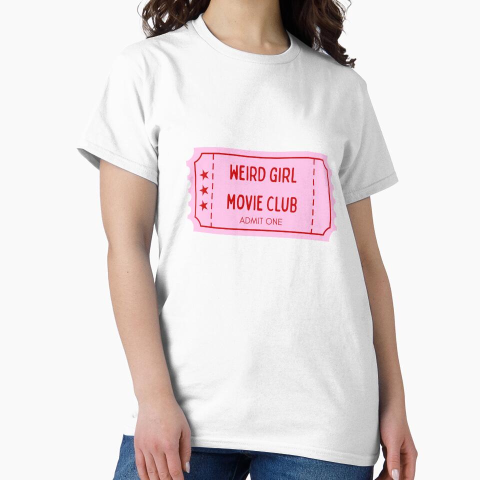 Weird Girl Movie Club Sticker | Feminine Film Lover Aesthetic | Pink Cinema Ticket Sticker | Introvert Girl Humor by theintentionalteacher
