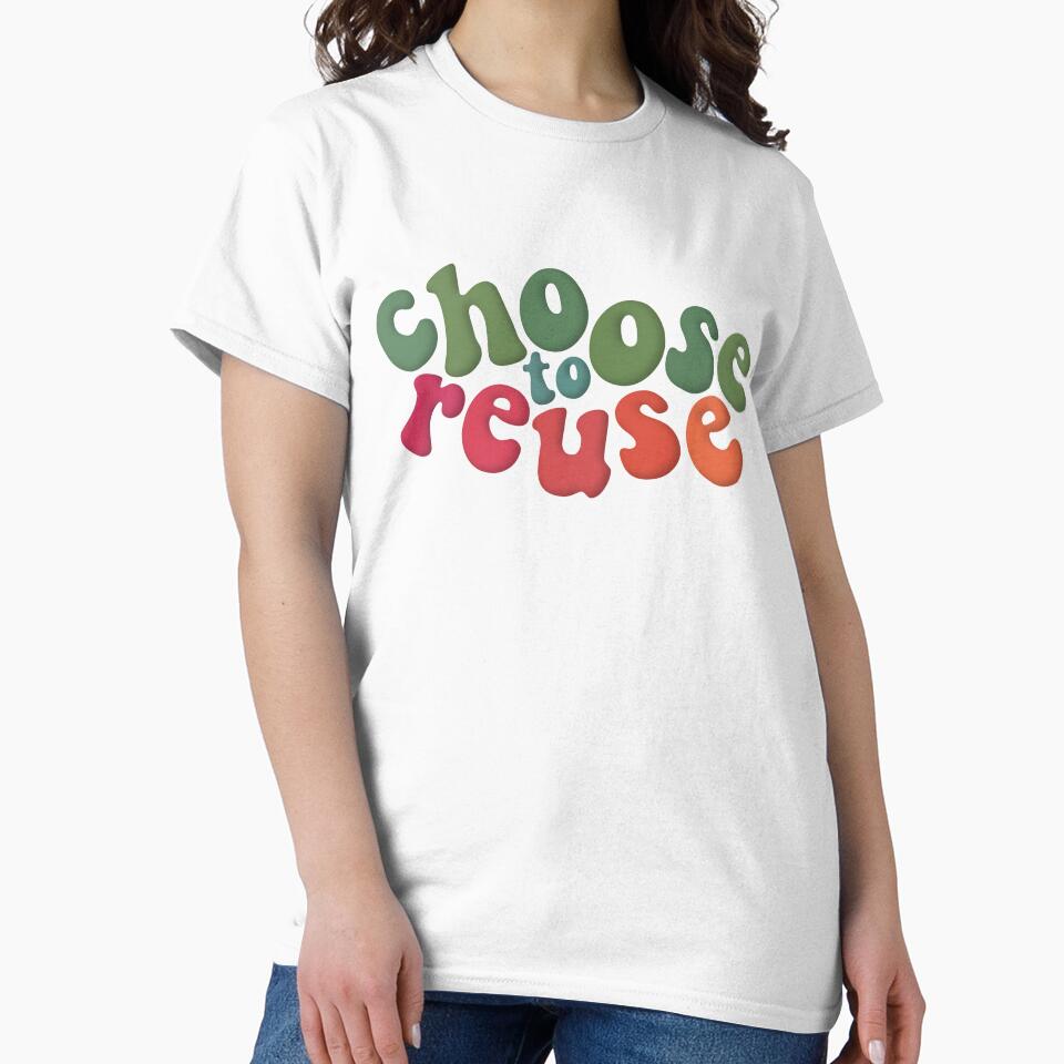 Environmental Advocacy Choose To Reuse Dark Green Pink by cashewdays