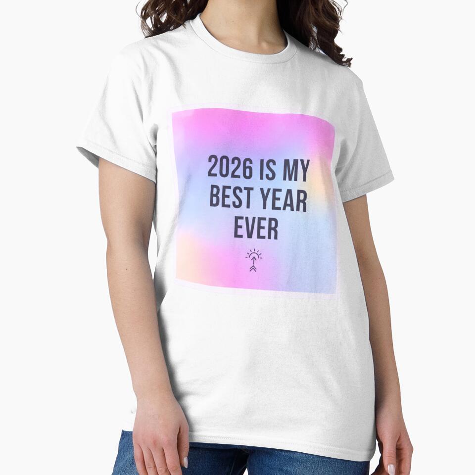 2026 Is My Best Year Ever Sticker - Aesthetic Manifestation & Positivity Quote by crazymessygirl