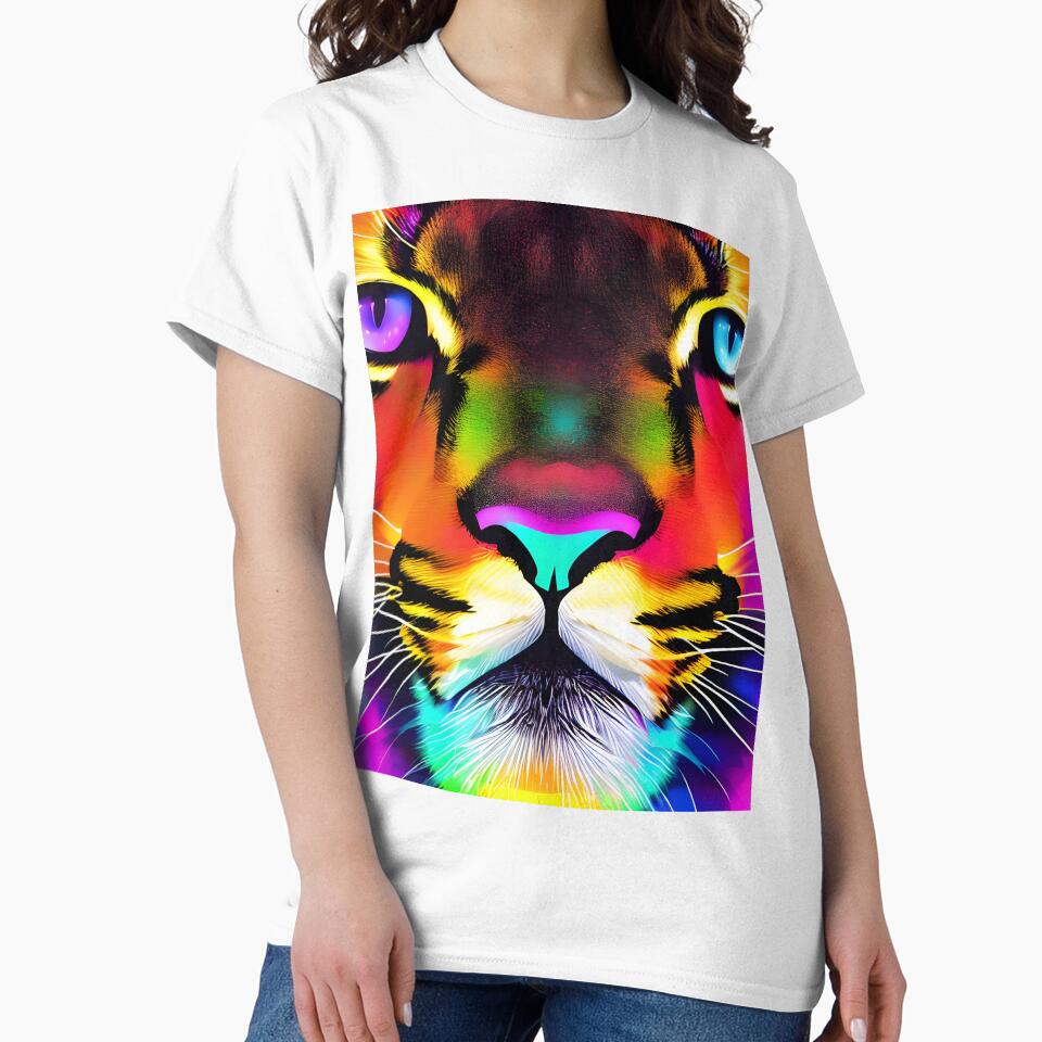 Trippy Mountain Lion Portrait Wildlife Day Design by ElLocoMus