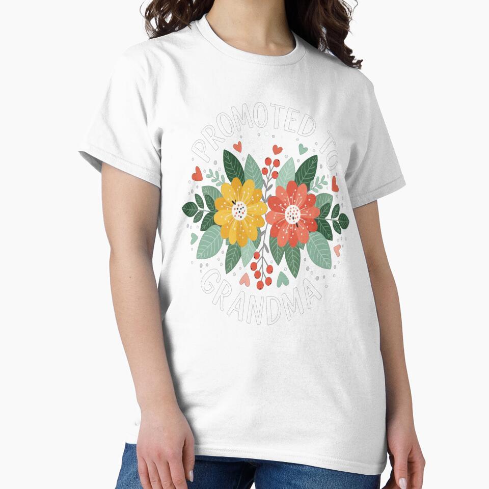 Promoted to Grandma Floral Announcement Design by FreeArt2