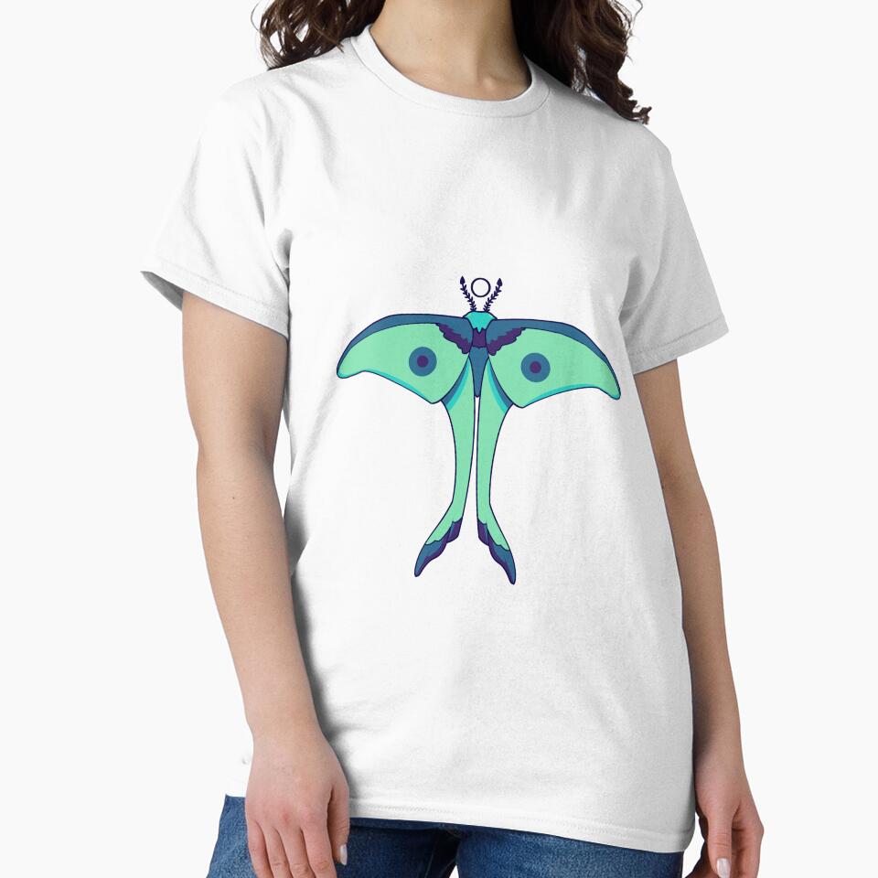 Dark Navy and Teal Winged Moth Art by Arsenic-Arts
