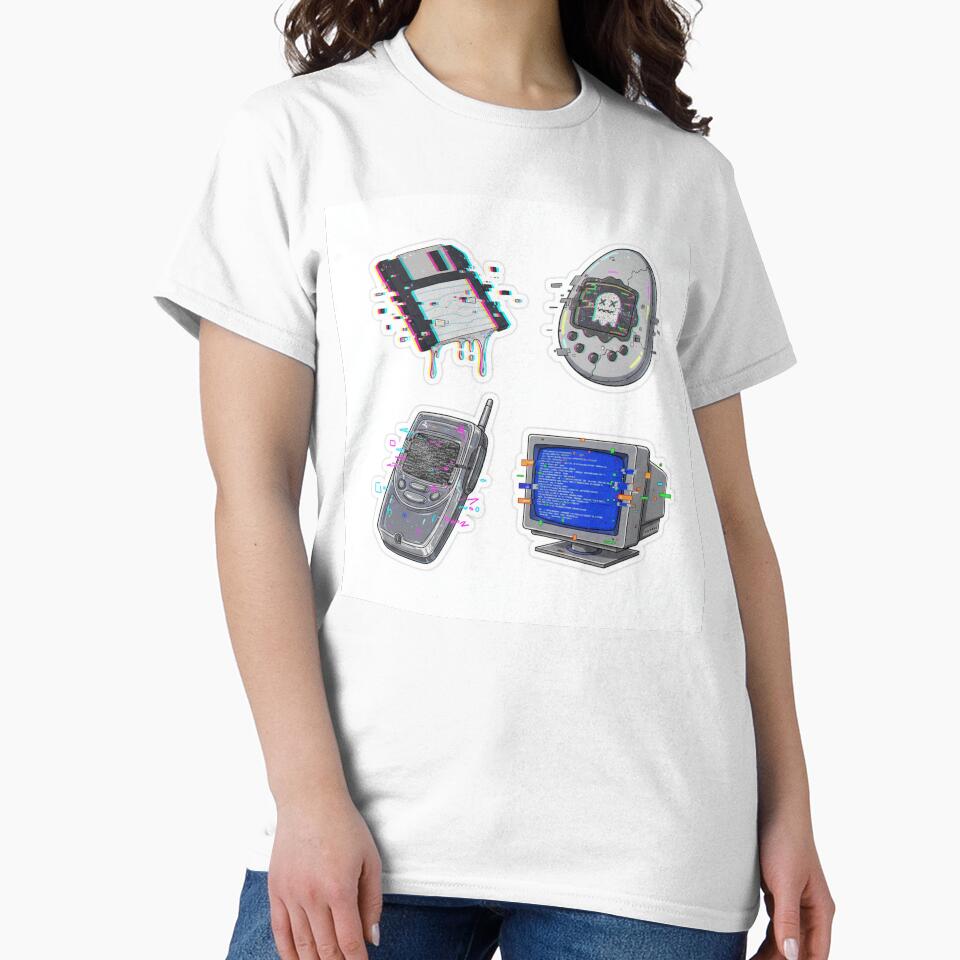 Vaporwave Glitch Art of Classic 90s Tech and Y2K Gadgets by MyEz Style