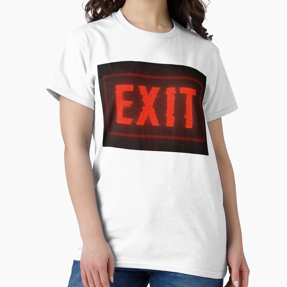 Glitched EXIT Sign – Weirdcore Red Neon Aesthetic by ExitSignArchive