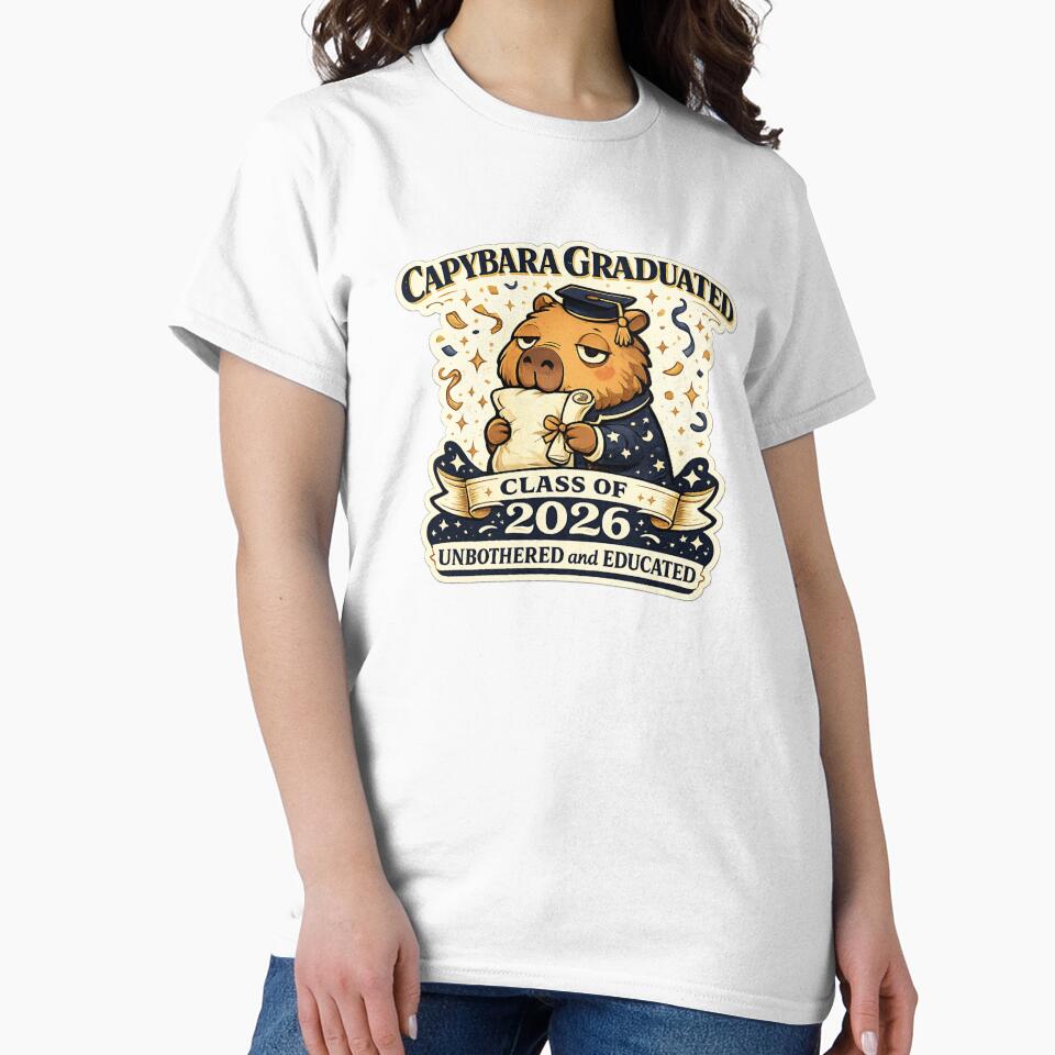 Capybara Graduated Class of 2026 Unbothered and Educated – Funny Cute Graduation Art | Grad Gift by irfanshikh