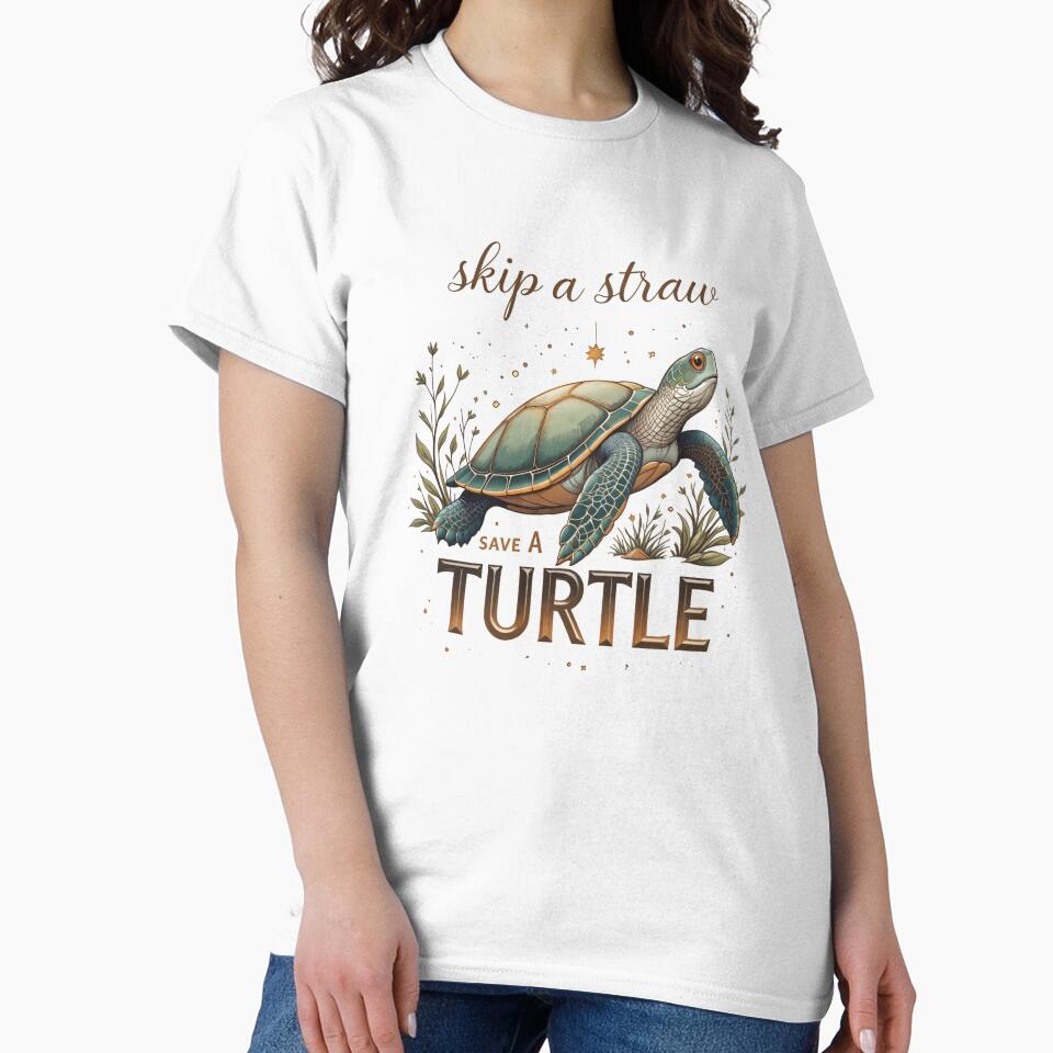 Save the Turtles - Skip the Straw Eco Art by latelierdechris