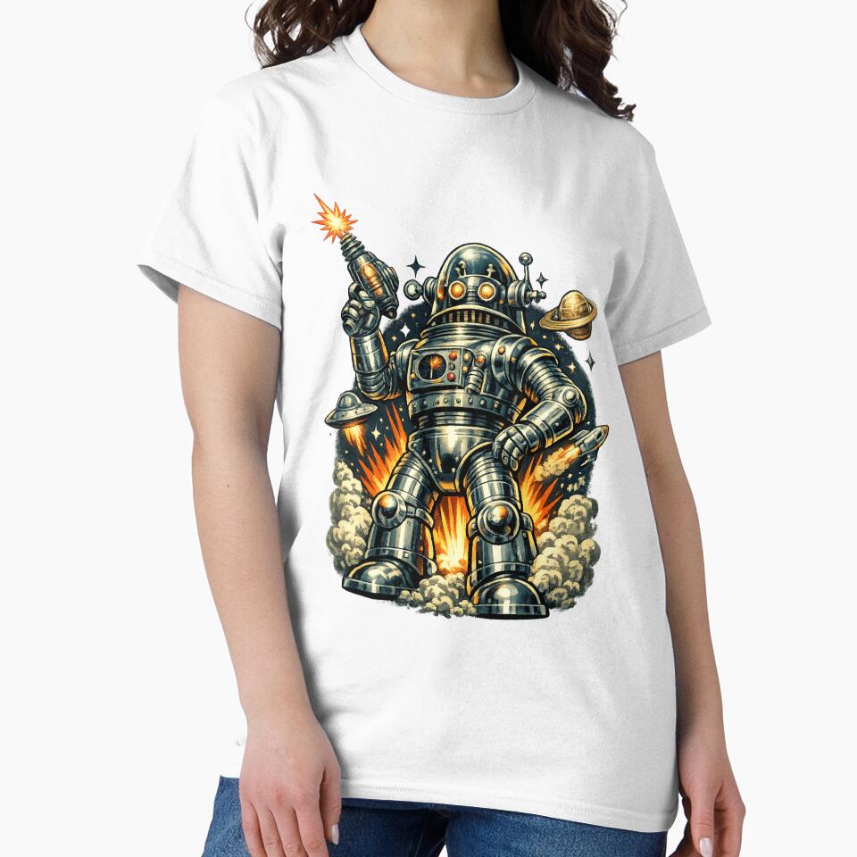 Atomic Patrol Bot – Retro 1950s Sci-Fi Robot Vintage Space Design by Kevin Shearer