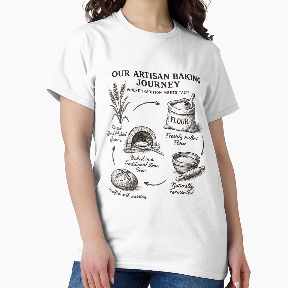 Artisan Baking Journey Design with Hand-Drawn Breadmaking Steps and Traditional Oven Illustration by SplashTastic