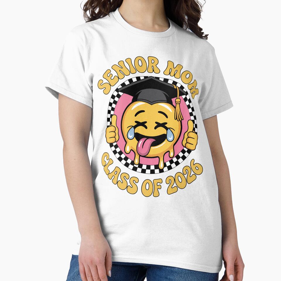 Senior Mom Class of 2026 Purple Graduation Funny Retro 90s by BlassmausArt