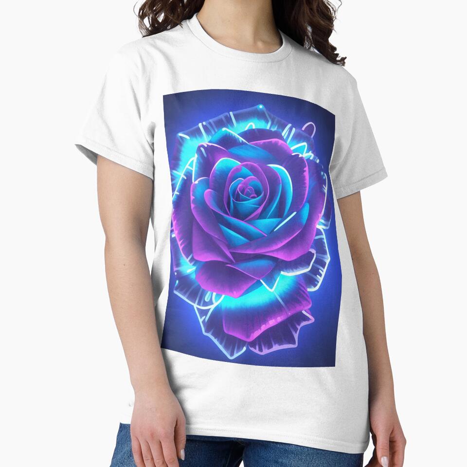 Rose Neon Dark Blue Light Collage by Yellowriversss