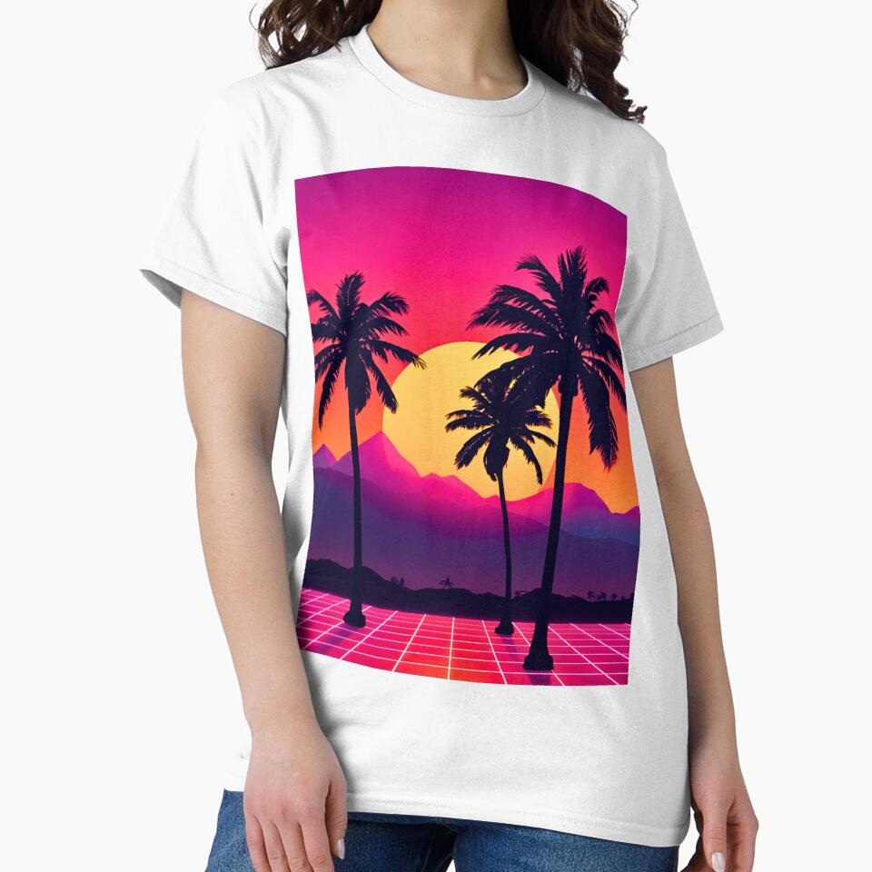 Retro 80s Sunset Grid by PhoceaWallpaper