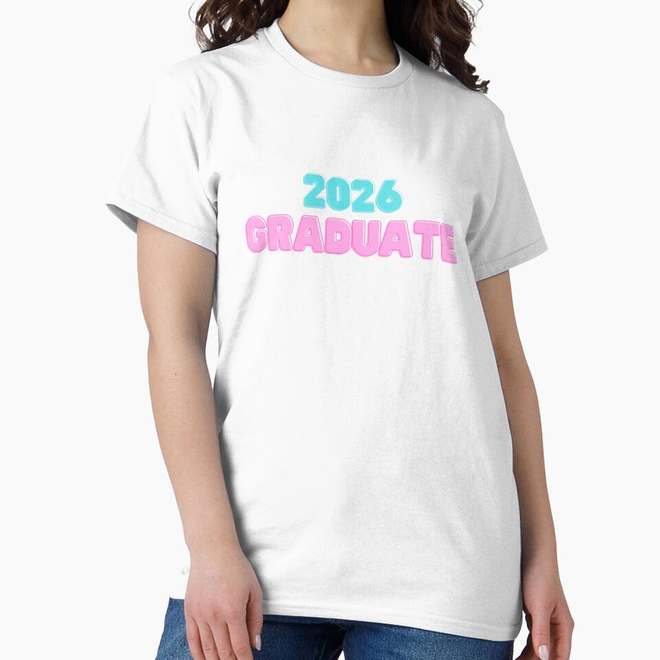 Retro pastel Class of 2026 (print on black) by Cottageshop