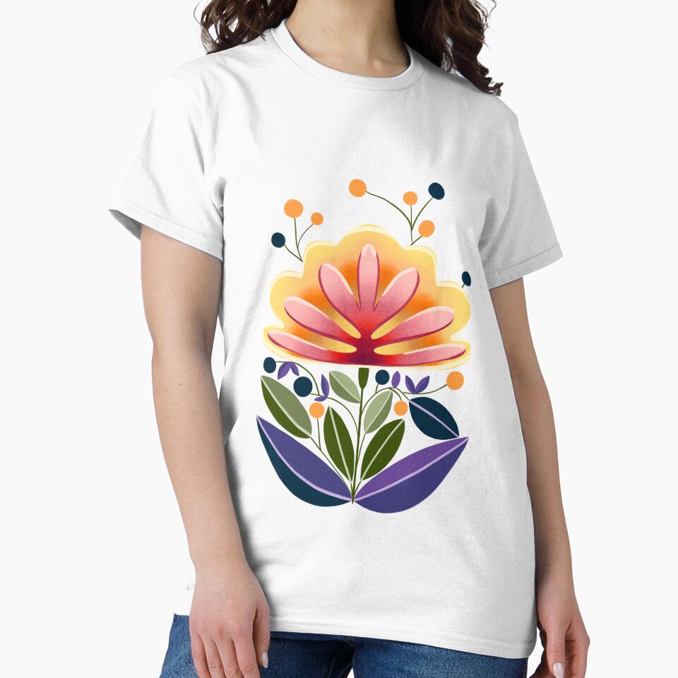 Vibrant Authentic Floral Illustration - Hand-drawn Colorful Flower Art by Pandositive