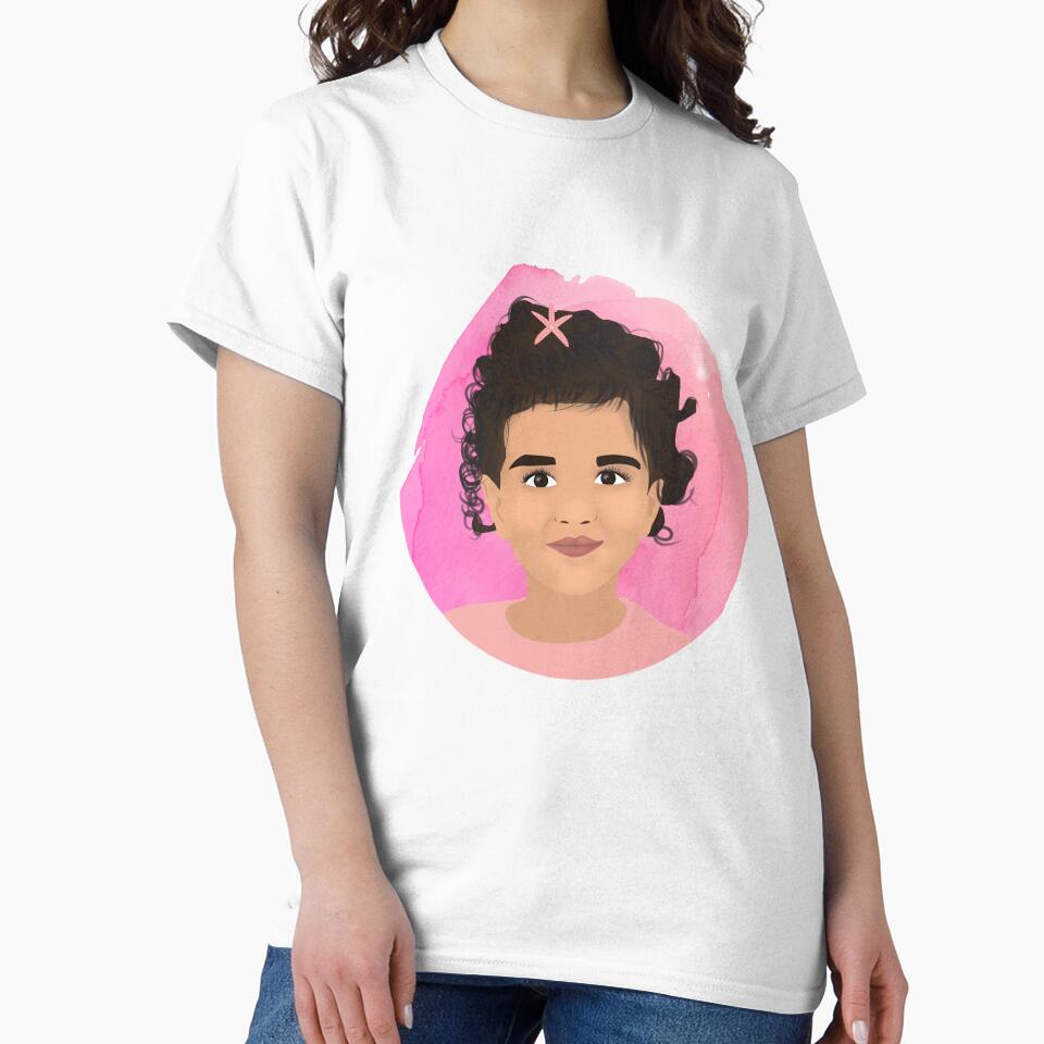 A girl with curly hair on a pink background Modern and Minimalist Design for Your Space by ezgiworkshop